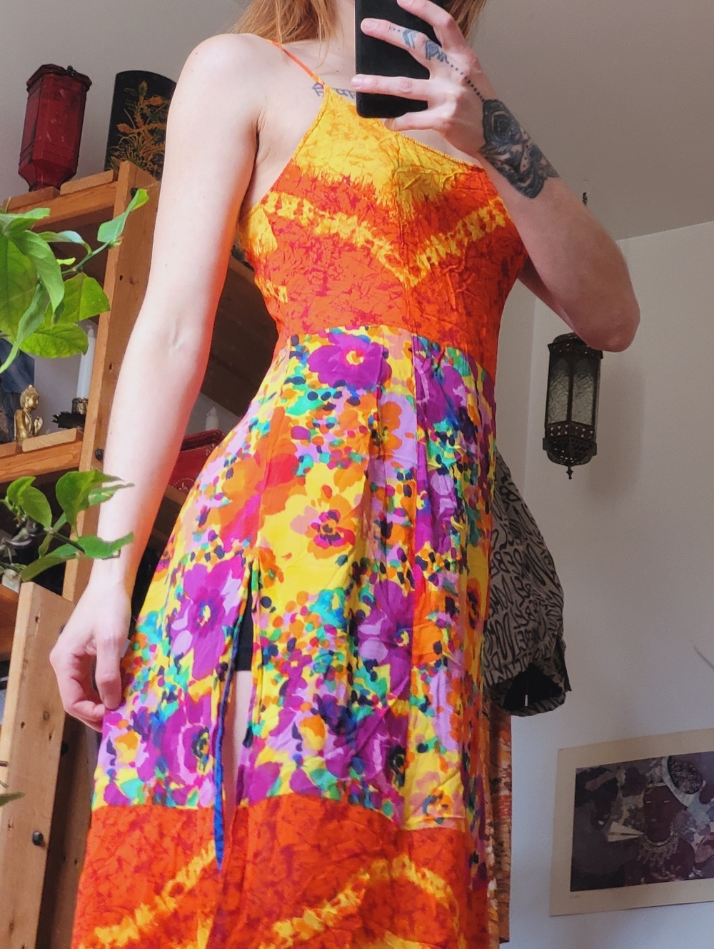 Aquasuit By La Perla Vintage Beach Coverup Floral Multicolor Midi Dress - Xs-s - Picture 3 of 11